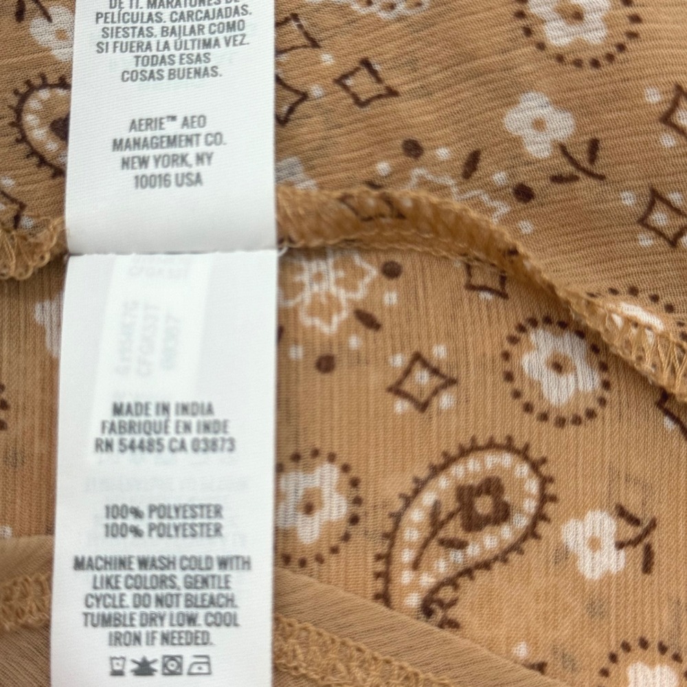 Aerie Tan Paisley Mini Skirt - Picture 6 of 9